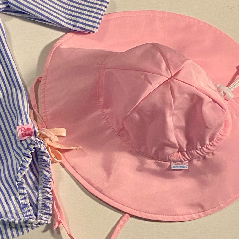 RuffleButts Pink Sun Hat Baby Girl 3-6 Months